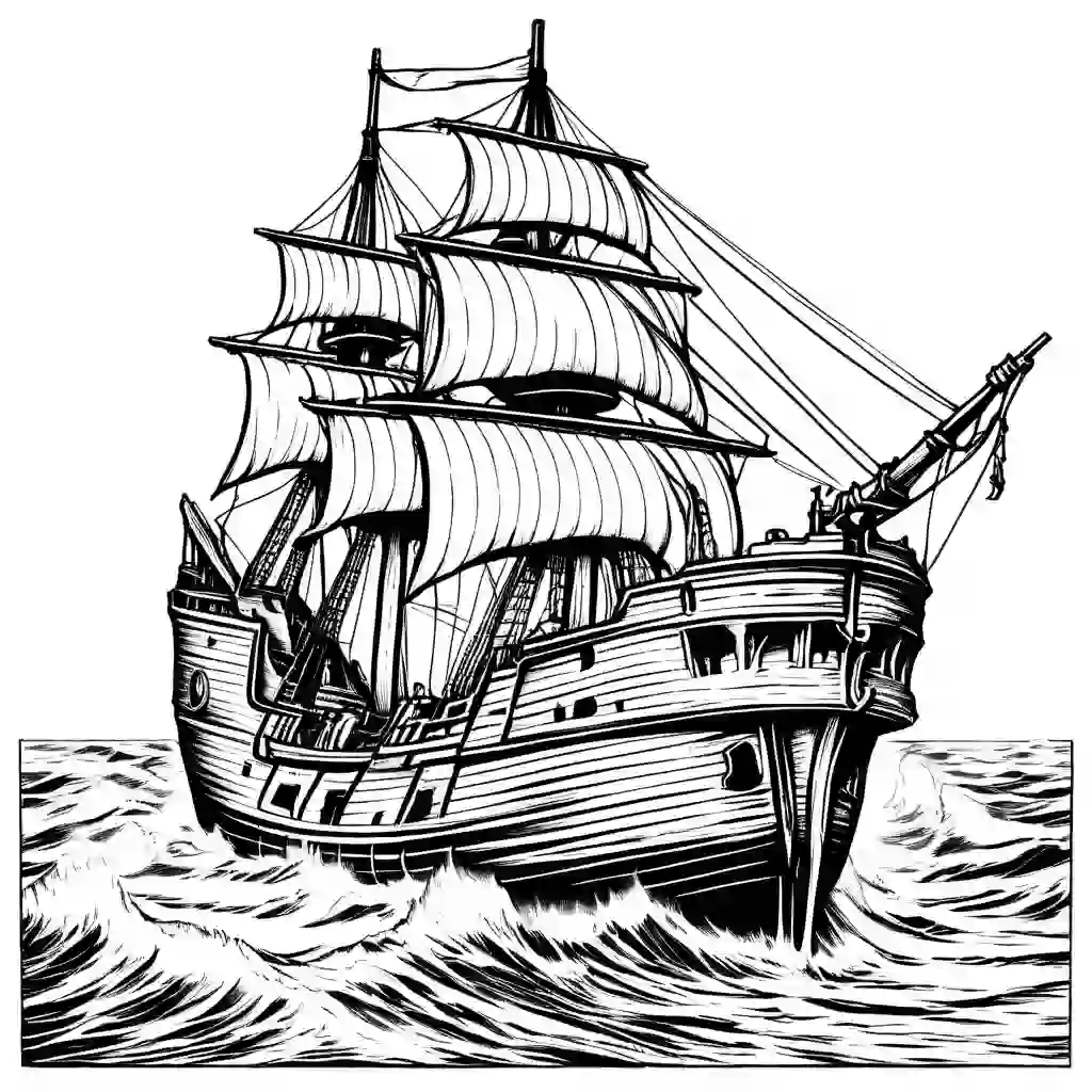 Shipwrecks coloring pages